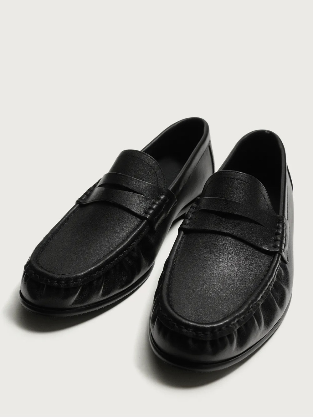 Zara Black Penny Moccasin Loafers